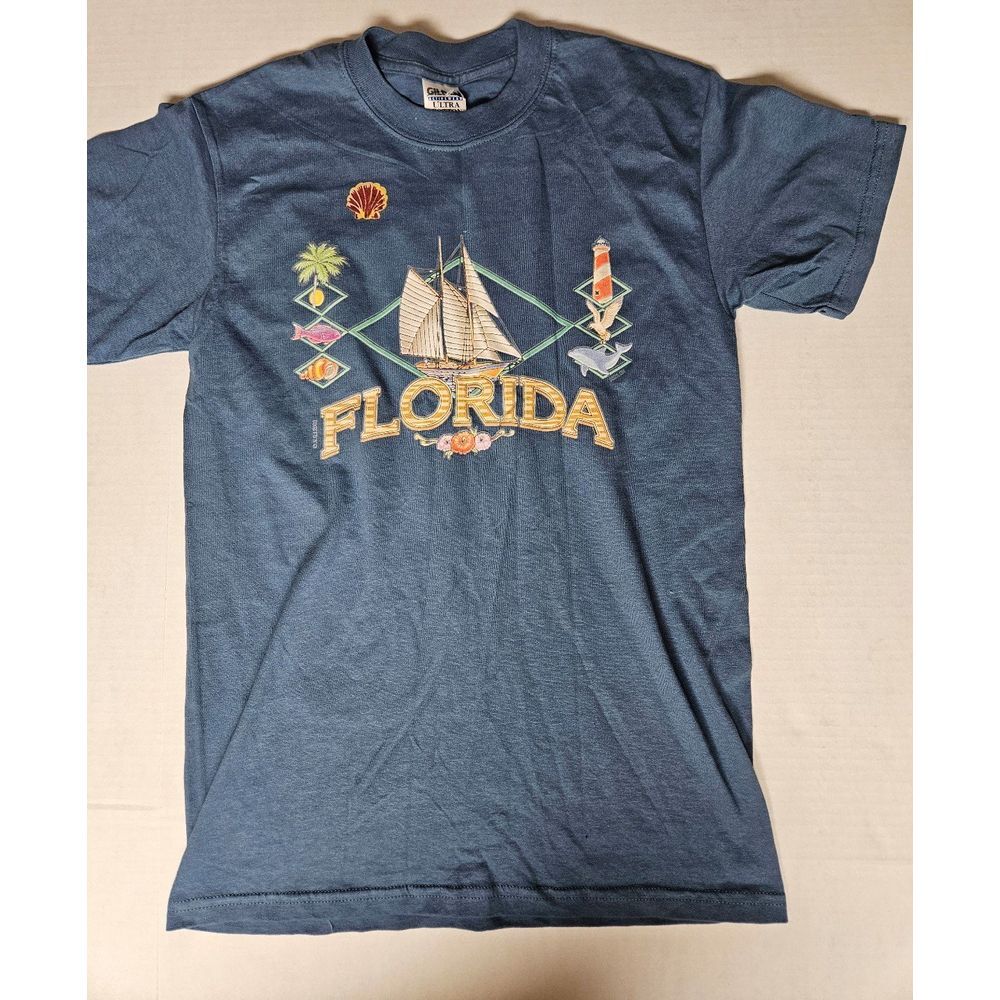 Gildan Blue Short Sleeve Florida Tee Size Small